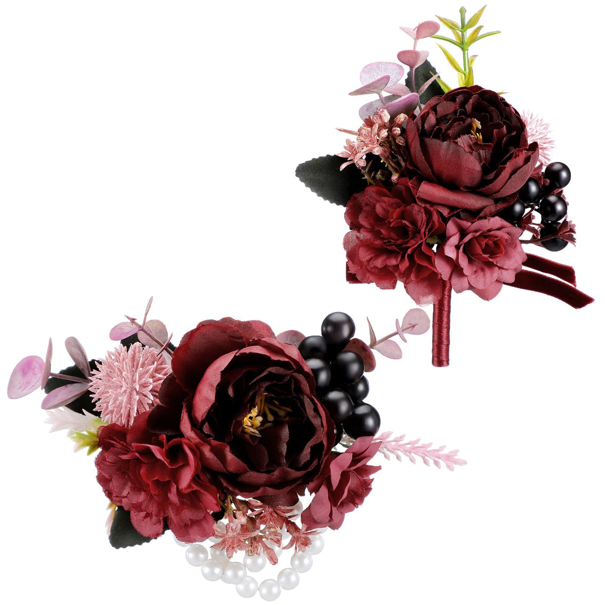 Canlierr 2 Pcs Orange Corsage and Boutonniere Set Wedding Accessories