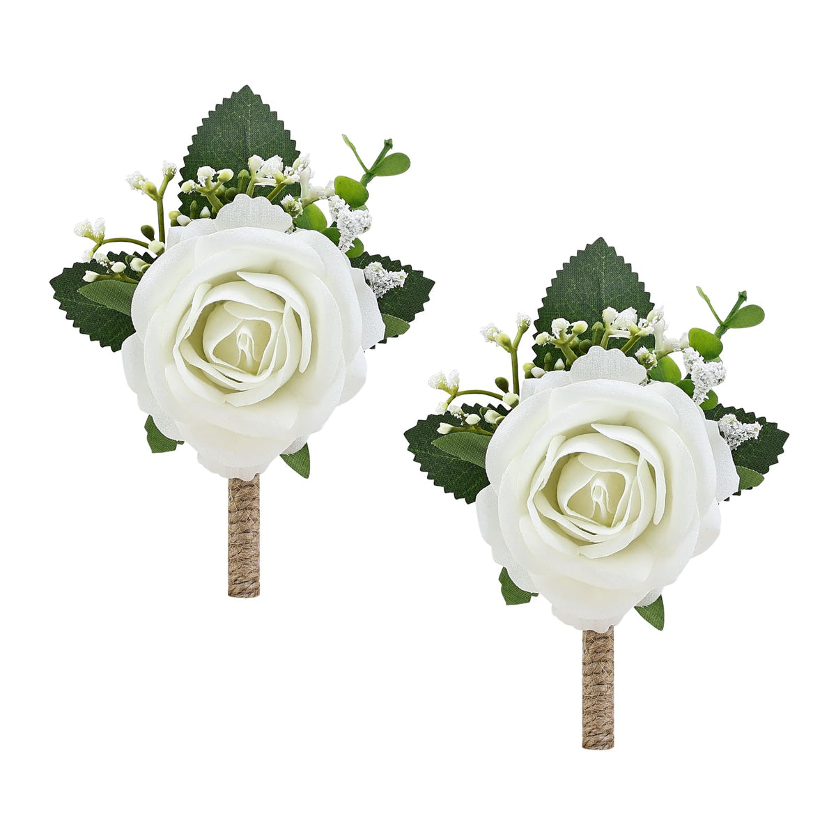 2Pcs Red Rose Corsage and Men Boutonniere Set, Wrist Band Bracelets, for Wedding Bride Bridesmaid Groom Groomsmen Flower Accessories Prom Party Man Suit Decor