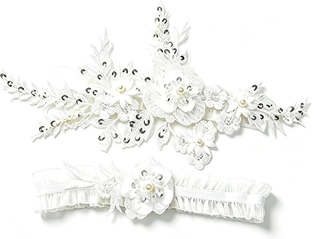 Lace Wedding Garters for Bride, Women Wedding Gifts Accessories Bridal Legs Garter with Stretch