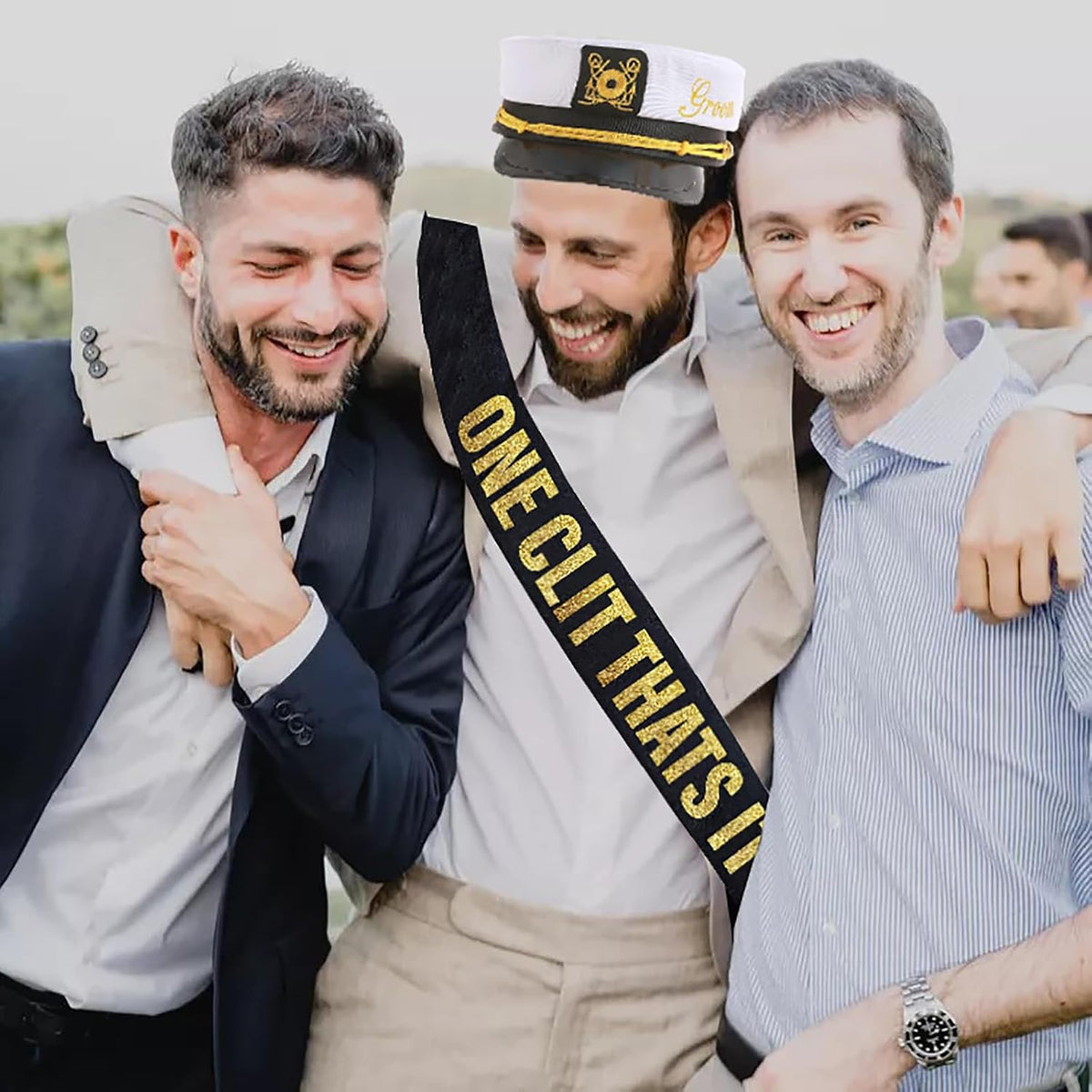 Groom Captain Hat with Groom Sash Bachelor Party Favors Supplies Decorations, Ideas, Gifts Nautical Bachelor Hat