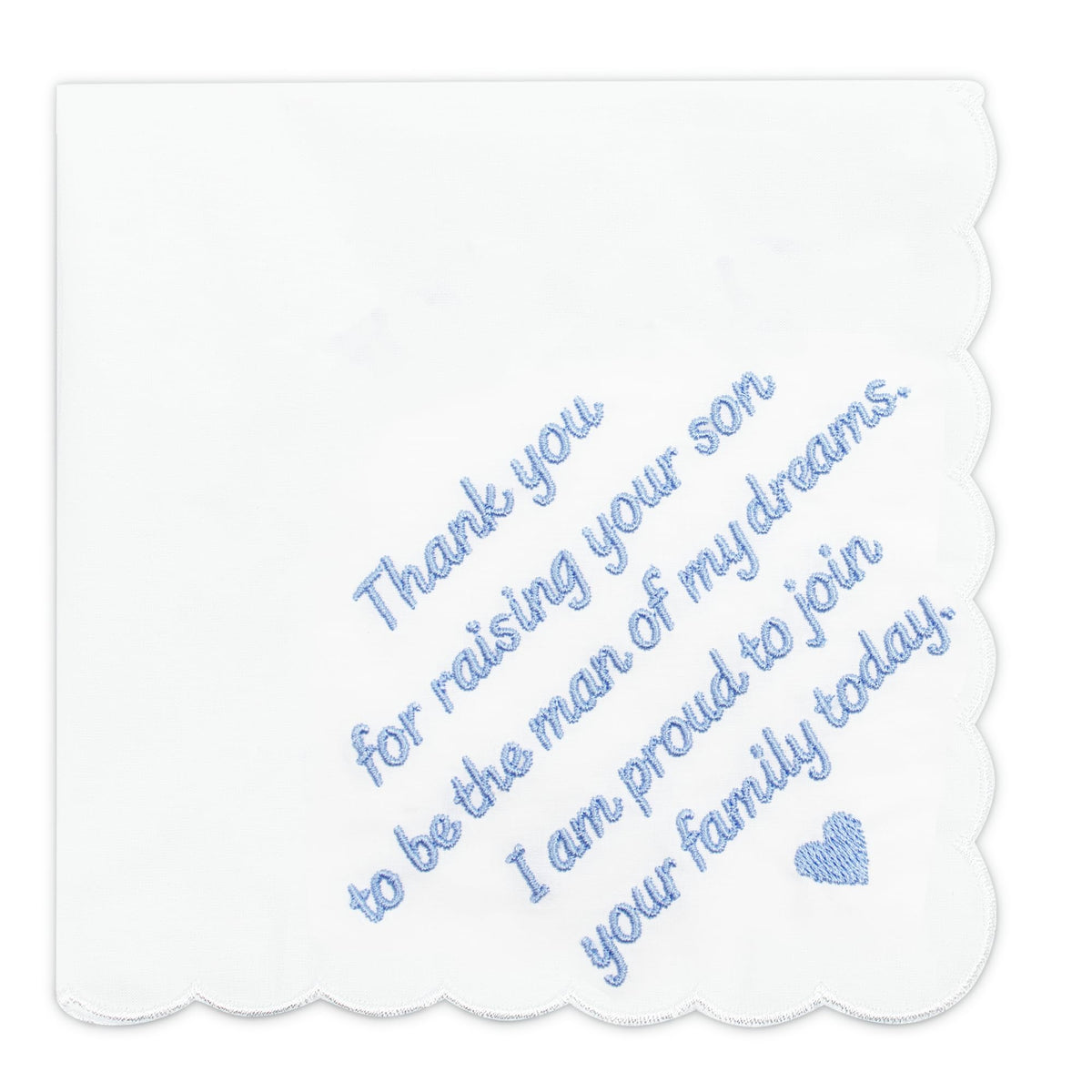 Lamyba Something Blue for Bride and Groom Wedding Handkerchief,Mom and Dad Gifts