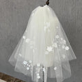 New Arrival Ivory Short Bridal Veils 3D Flowers with Comb Bride wedding accessories Vestidos de novia