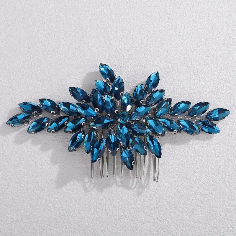 Trendy Rhinestone Bridal Bride Hair Comb Handmade Wedding Side Hair Comb Accessories Party Hair Piece for Women and Girl Jewelry