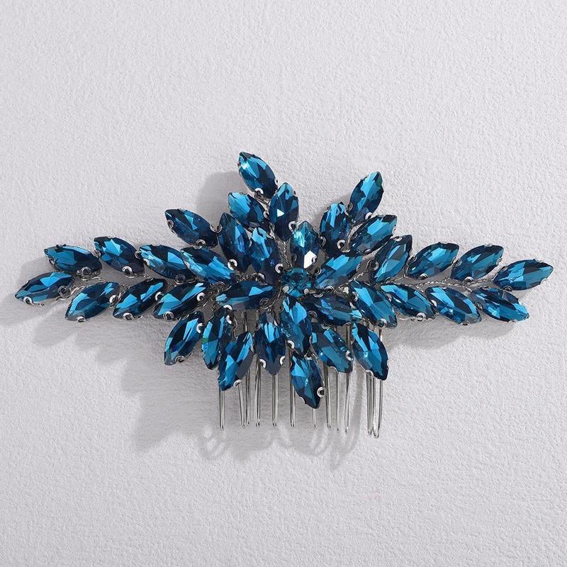 Trendy Rhinestone Bridal Bride Hair Comb Handmade Wedding Side Hair Comb Accessories Party Hair Piece for Women and Girl Jewelry