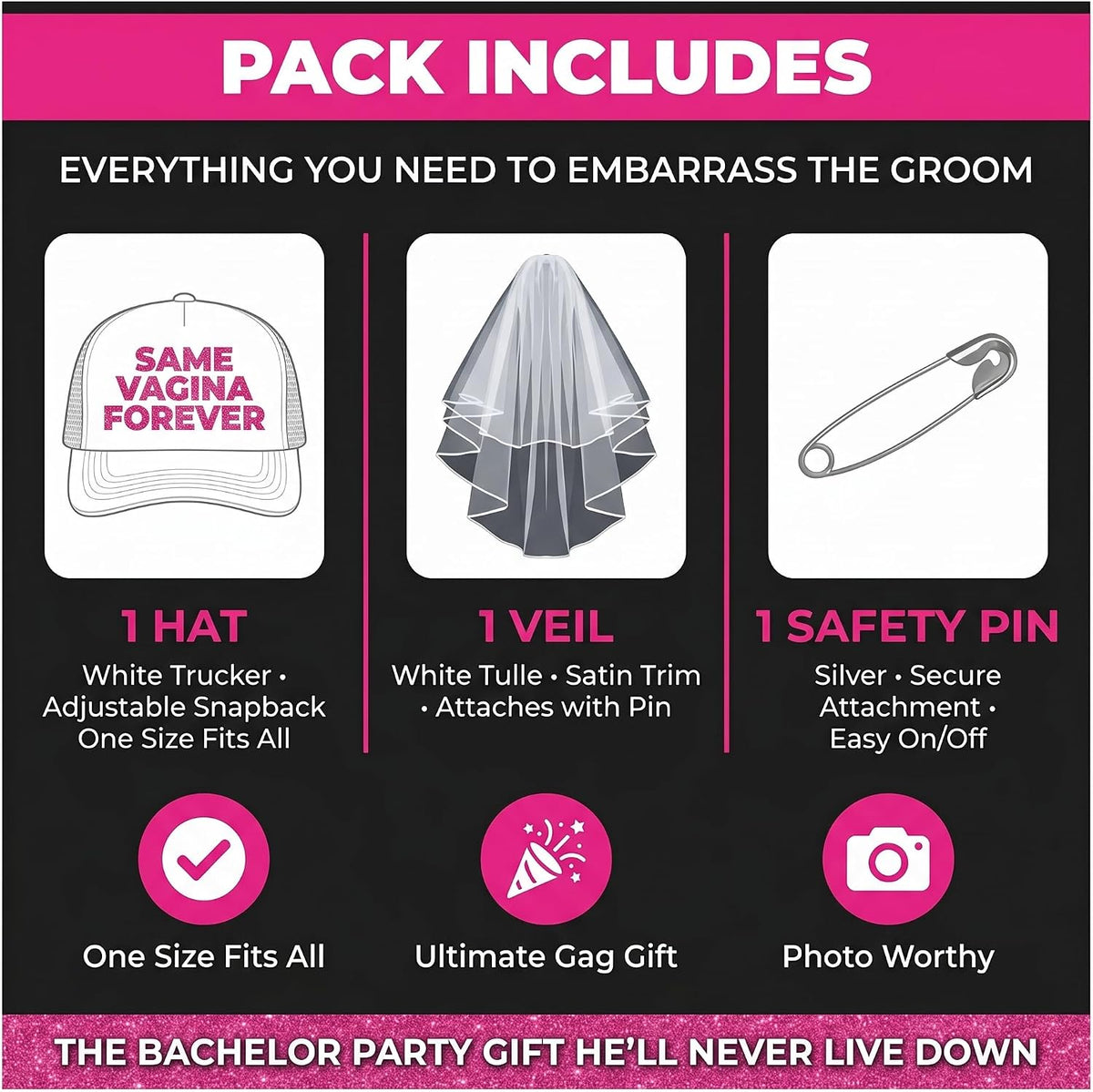 Sterling James Co. Bachelor Party Novelty Party Hat - Funny Bachelor Party Decorations for Him - Party Favors, Supplies and Gifts