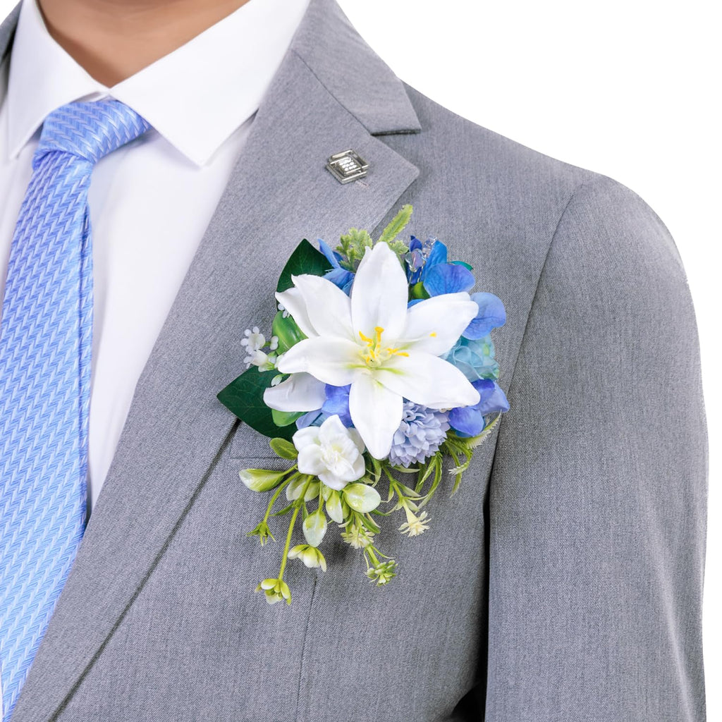 TINGE TIME Luxury Groom Boutonniere for Wedding, 1 PCS Pocket Boutonniere for Men Wedding, Prom, Homecoming, Anniversary, Graduation, Christmas Dinner (Terracotta)