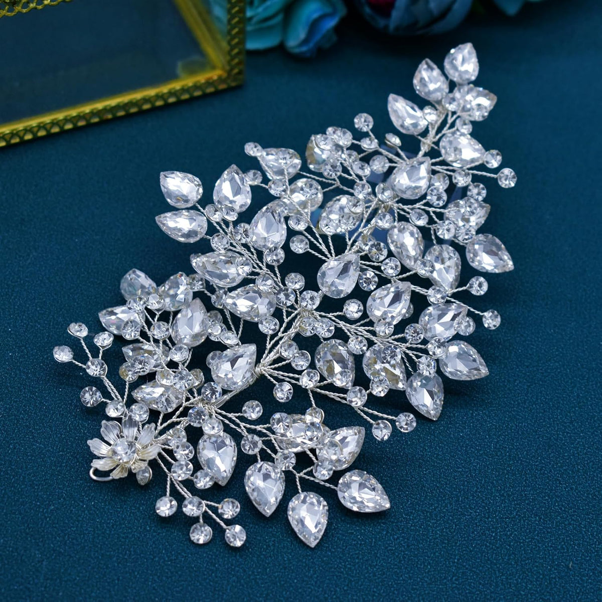 Wedding Hair Pieces for Brides, Bridal Hair Accessories(Silver)