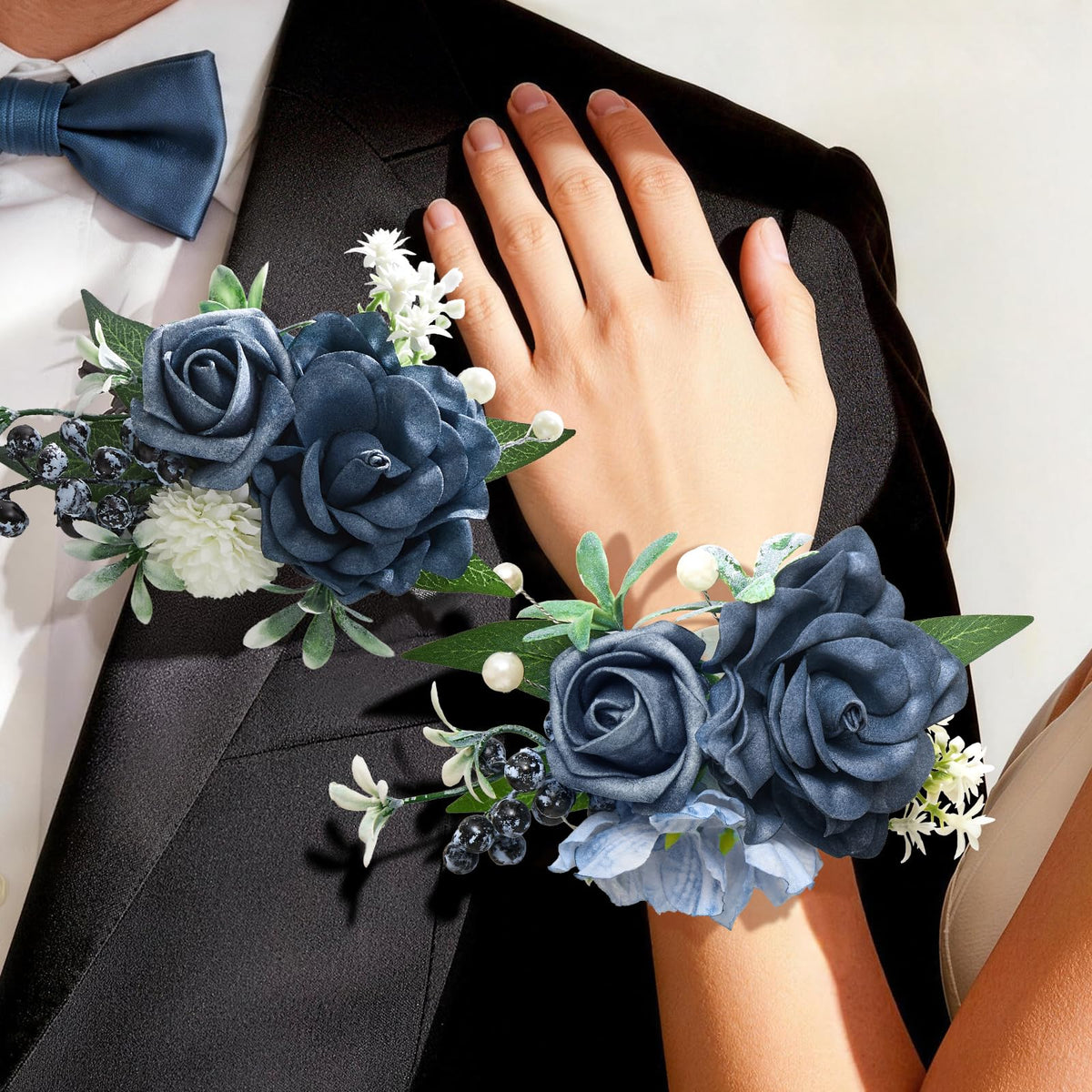 Purple Corsage and Boutonniere Set for Wedding Homecoming Prom