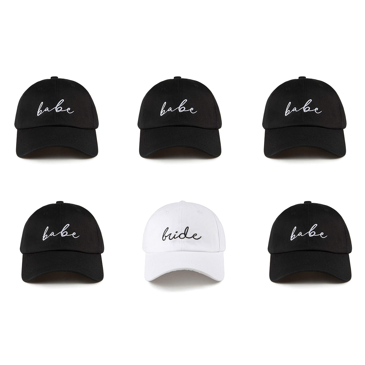 Bride Baby Bachelorette Party Hats, 6 Pack Perfect for The Bride Squad Baseball Trucker Hats