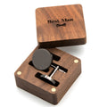 MUUJEE Cufflinks with Engraved Wood Gift Box