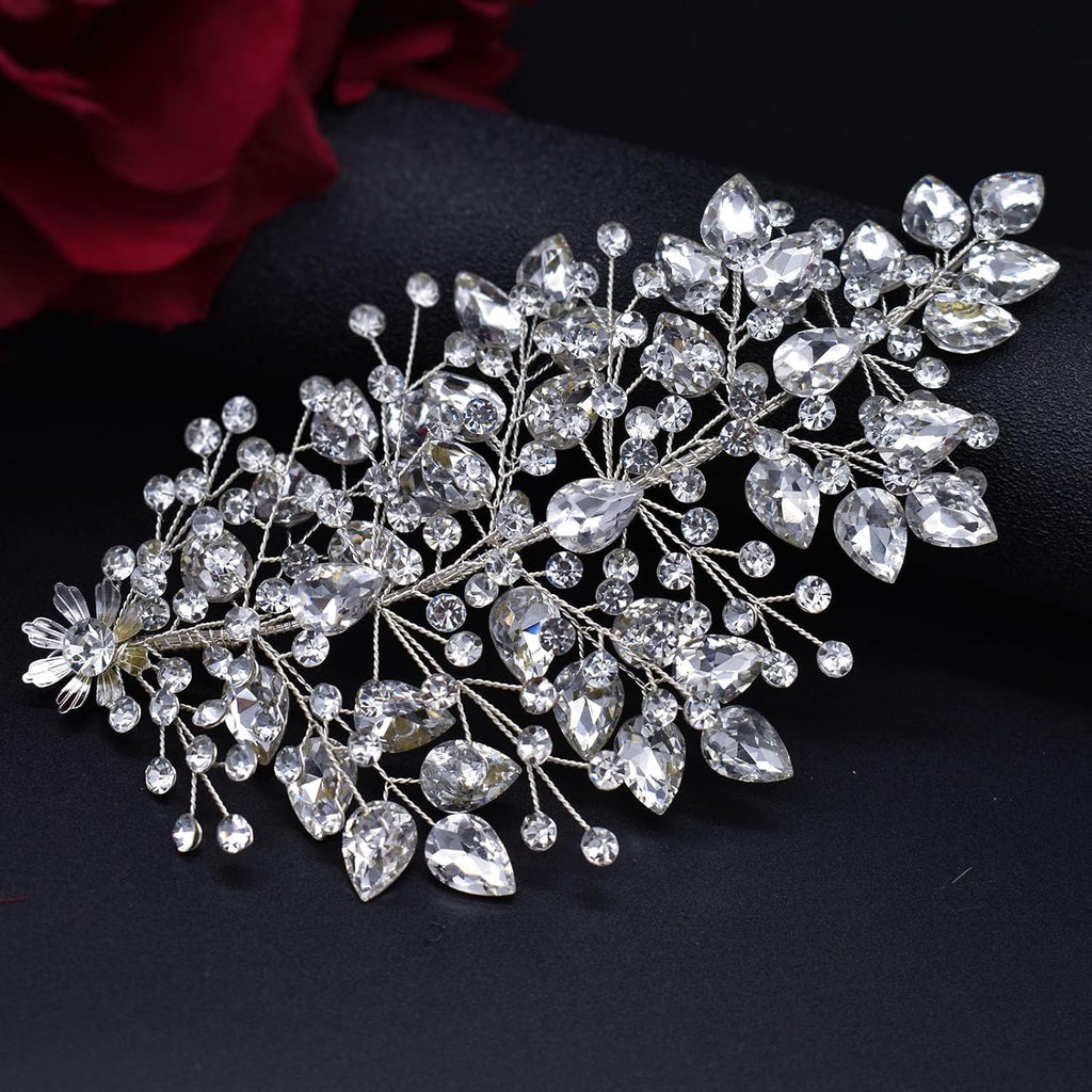 Wedding Hair Pieces for Brides, Bridal Hair Accessories(Silver)