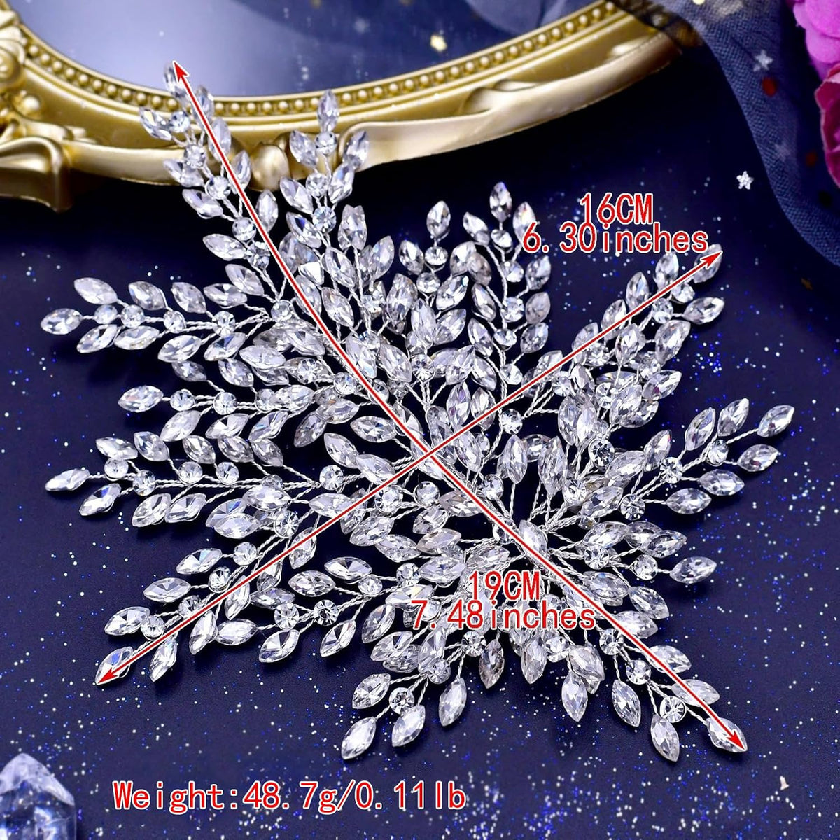 TRiXY Wedding Headband Bridal Hair Pieces Rhinestone Hair Accessories for Brides and Bridesmaids Party Headpieces for Women Silver HP438