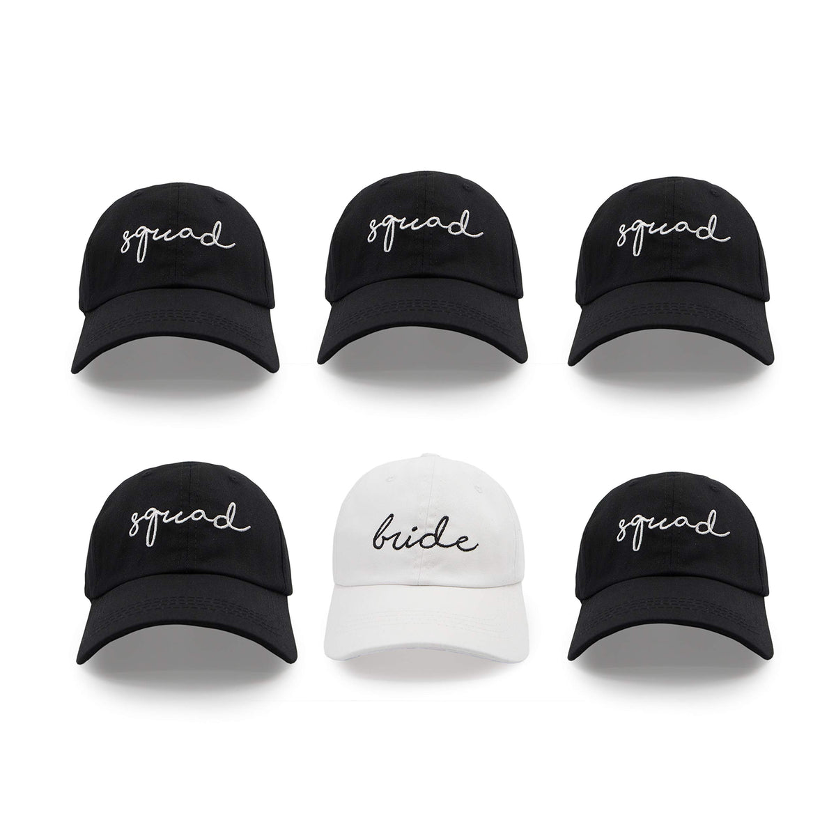 Bride Baby Bachelorette Party Hats, 6 Pack Perfect for The Bride Squad Baseball Trucker Hats