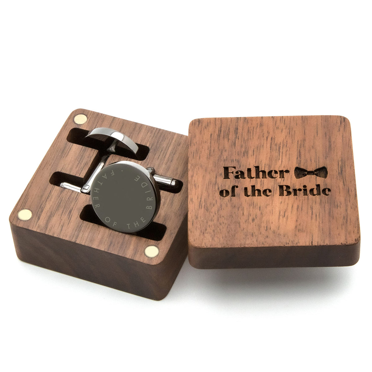 MUUJEE Cufflinks with Engraved Wood Gift Box