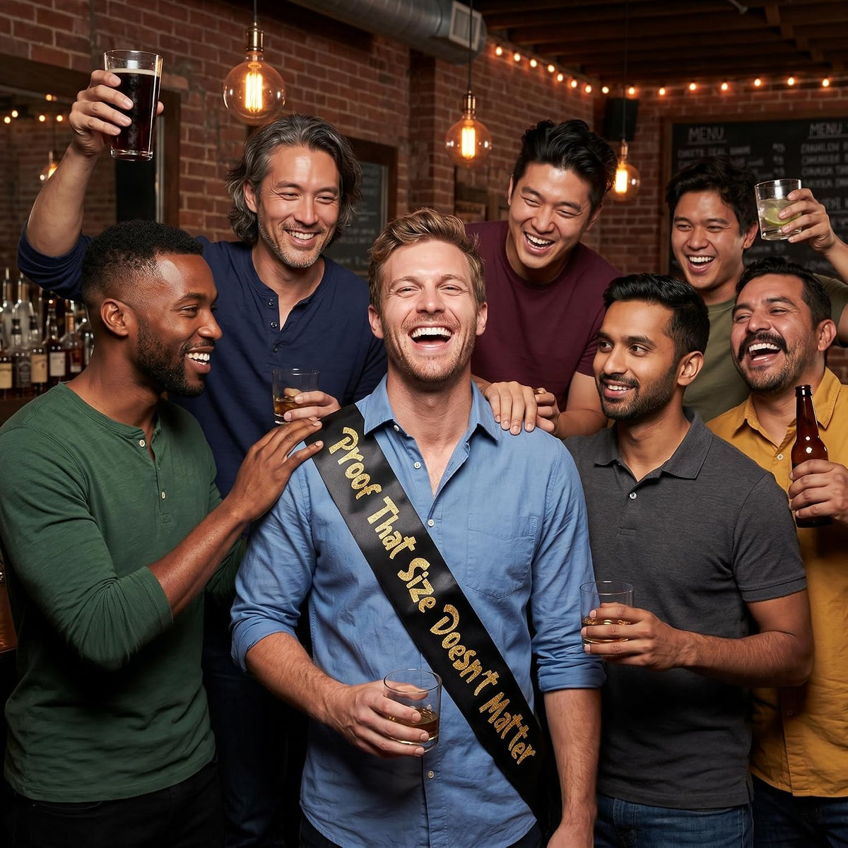 Sterling James Co. Size Doesnt Matter Groom Sash - Bachelor Party Sash for Him - Bachelor Party Decorations, Supplies and Gifts