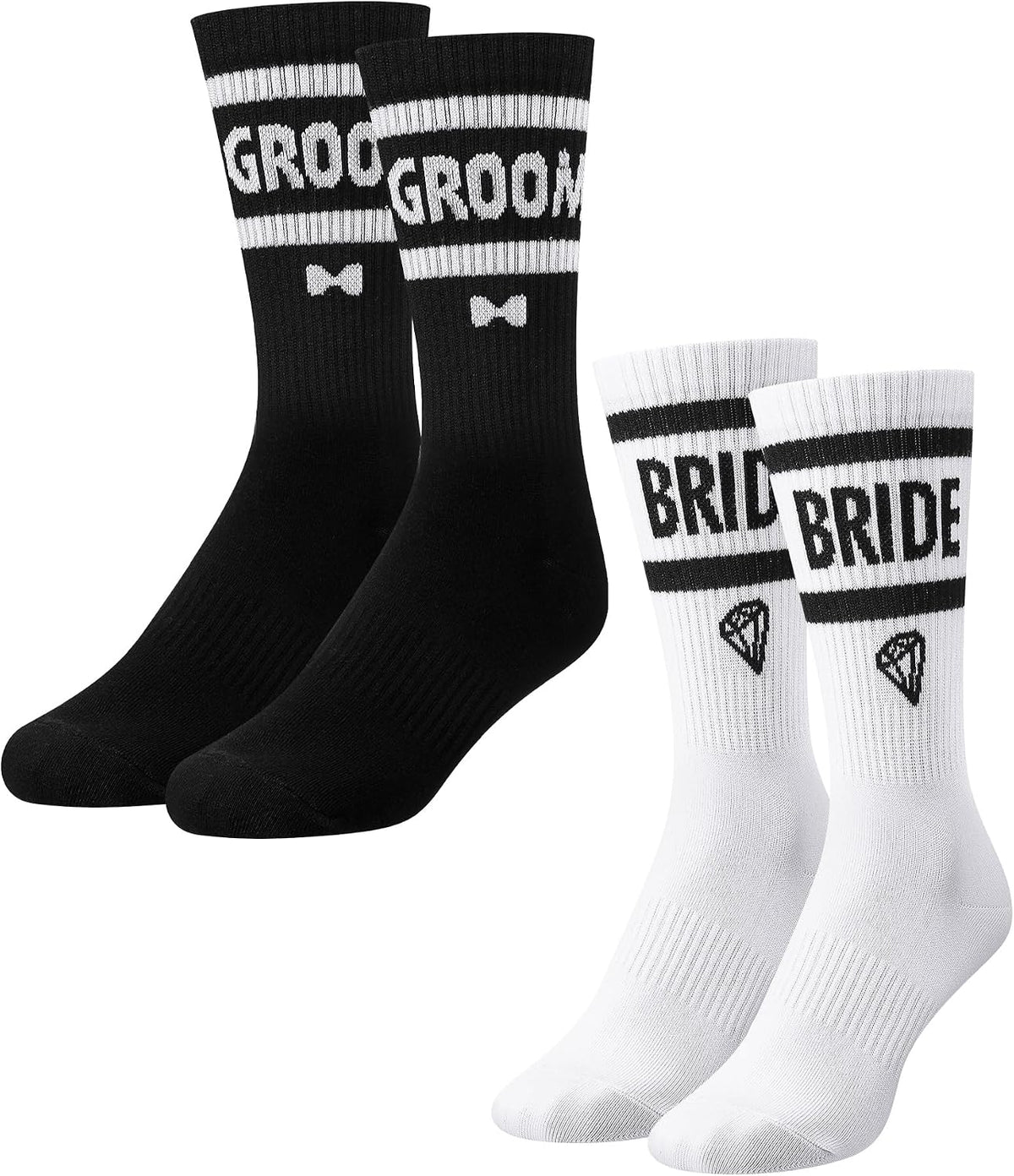Shihanee 2 Pairs Wedding Gifts for Couples Wedding Crew Socks