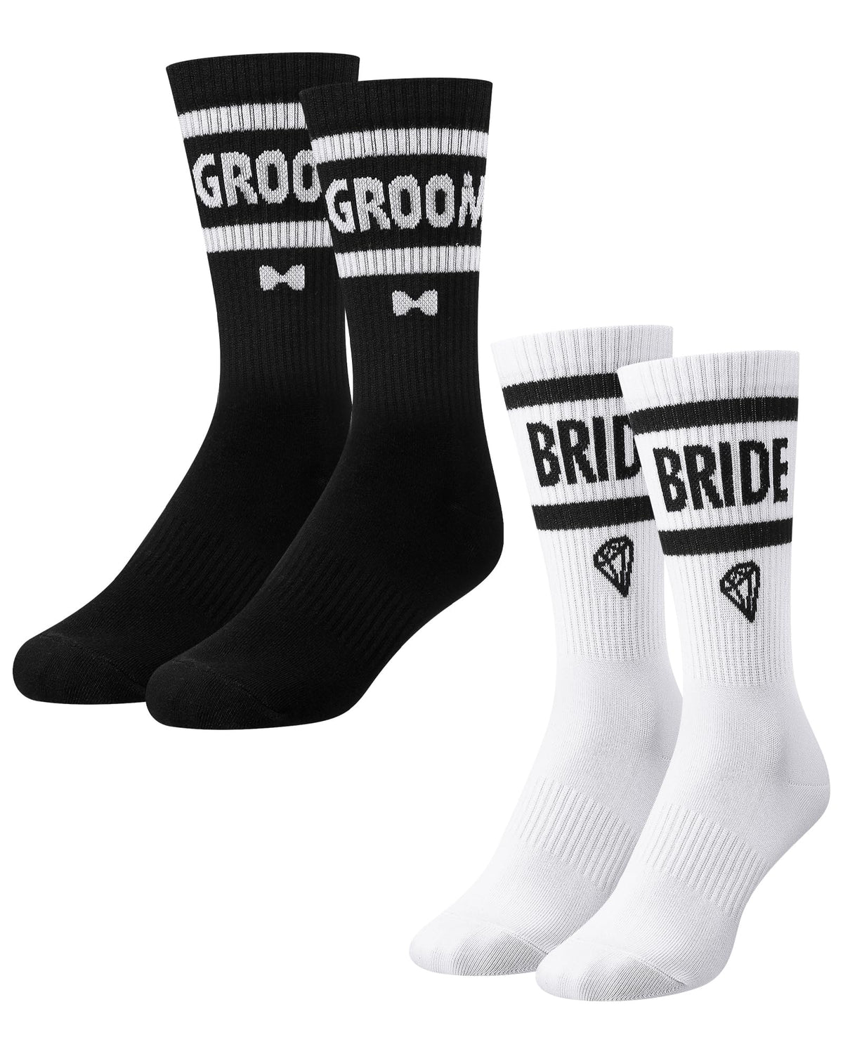 Shihanee 2 Pairs Wedding Gifts for Couples Wedding Crew Socks