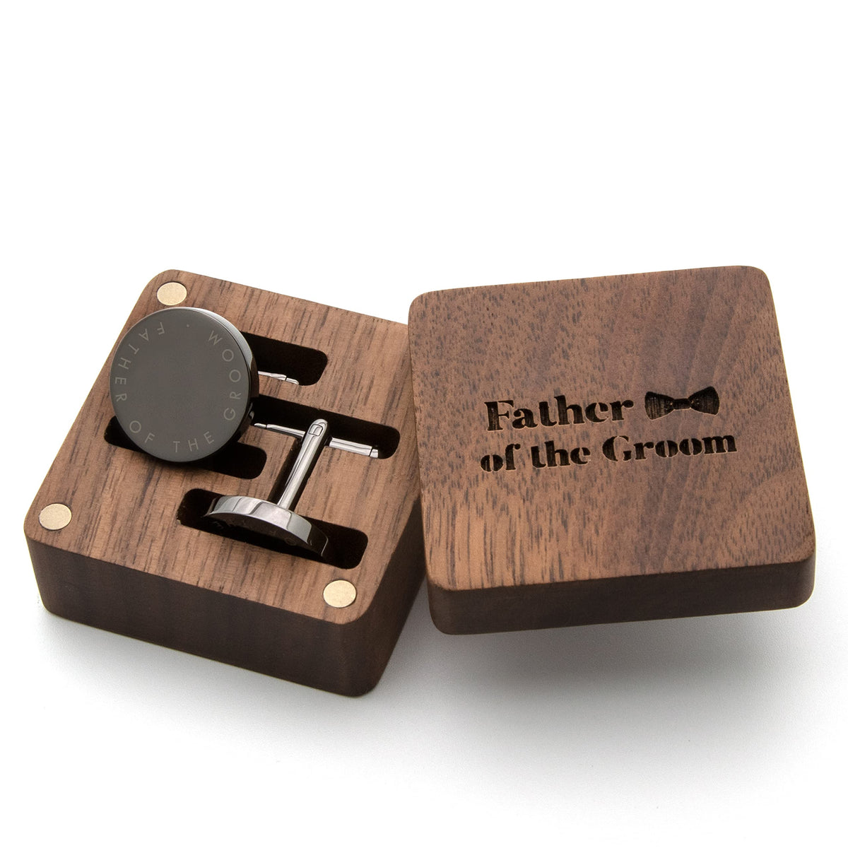 MUUJEE Cufflinks with Engraved Wood Gift Box