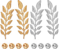 2 Pairs Gentlemen Suit Brooches Simple Gold Silver Wheat Leaf Lapel Pins