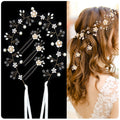 Wedding Hair Bridal Hair Accessories Pieces for Brides Hair Vine Crystal Extra Long Pearl and Beads Bridal Hair Vine Headband Head Pieces for Women and Girls (39inGold, 39in)