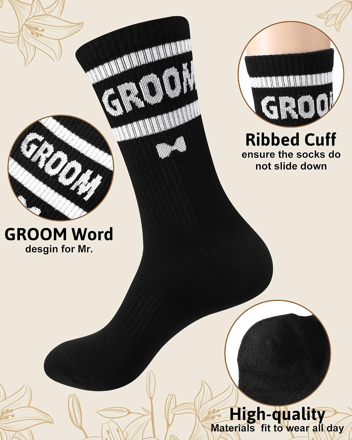 Shihanee 2 Pairs Wedding Gifts for Couples Wedding Crew Socks
