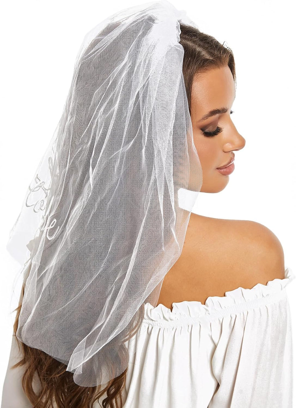Bride To Be Embroidered Veil - Embroidered Veil for Bachelorette Party