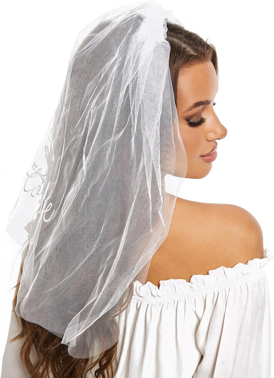 Bride To Be Embroidered Veil - Embroidered Veil for Bachelorette Party