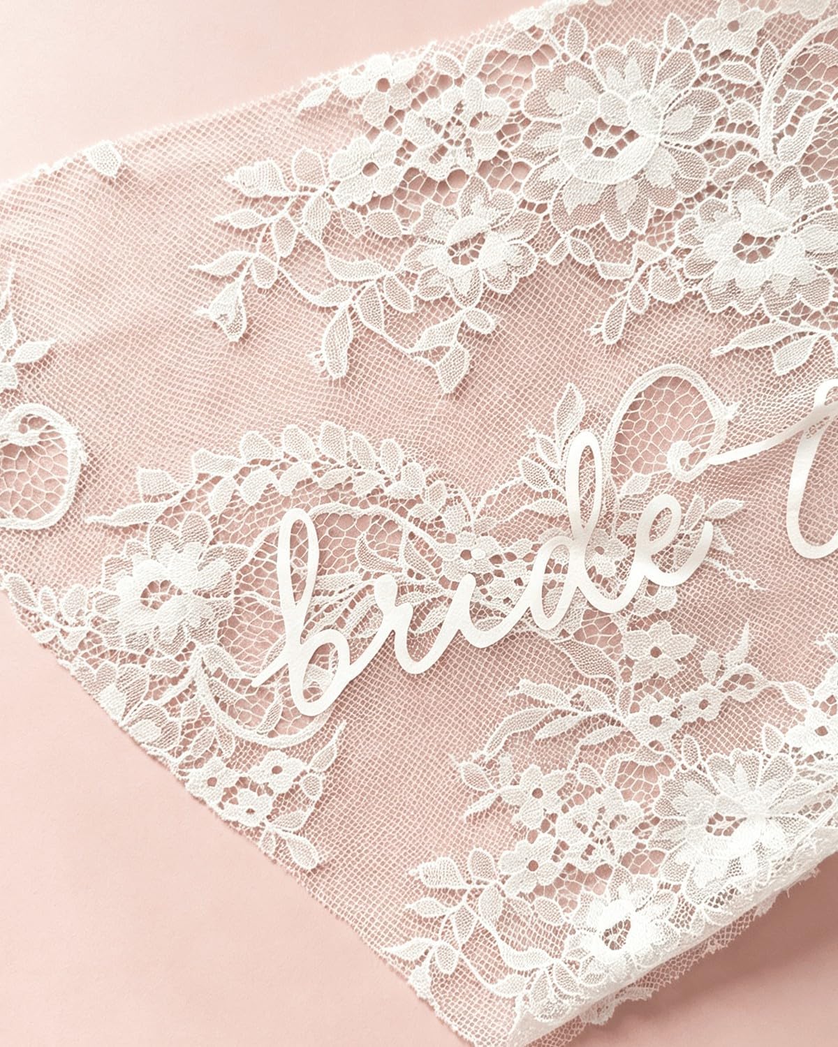 Lace Bride to Be Veil with White Bow, Short Bridal Hair Accessory