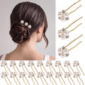 WILLBOND 18 Pcs Pearl Hair Pins Wedding Brides Hair Accessorie,Rose Gold