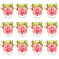 Jexine 12 Pcs Rose Wrist Corsage Bracelet Wedding Bridal, White Elegant