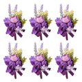 Wrist Corsage and Boutonniere Set, 1 Set Small Rose Purple Hand Flower for Prom Artificial Wedding Wrist Corsage for Wedding Party Prom