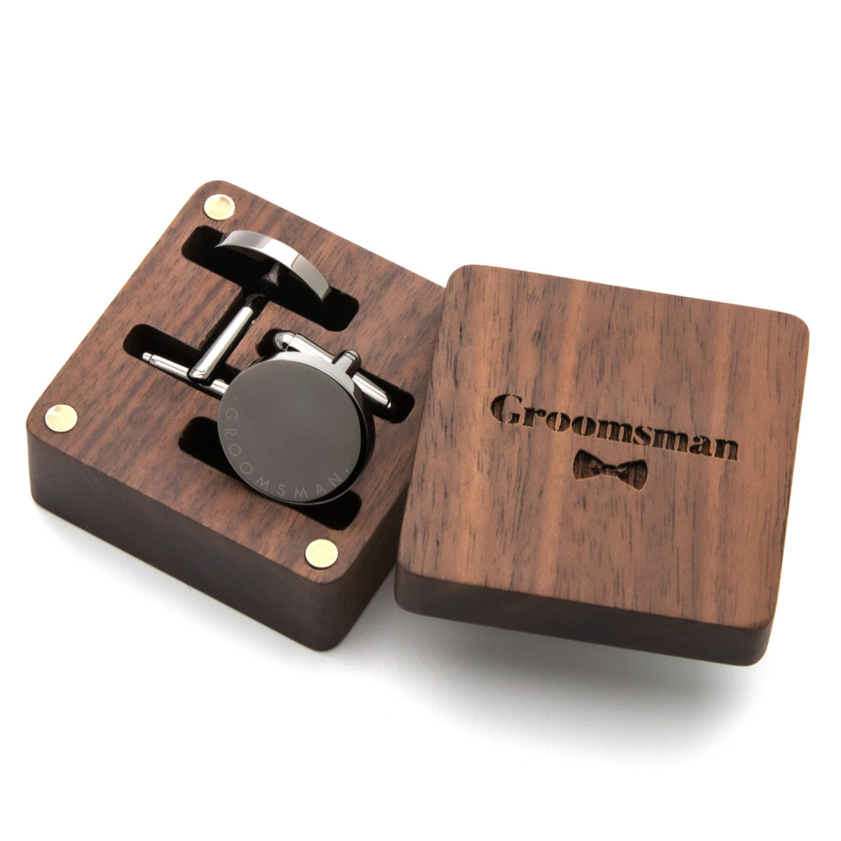 MUUJEE Cufflinks with Engraved Wood Gift Box