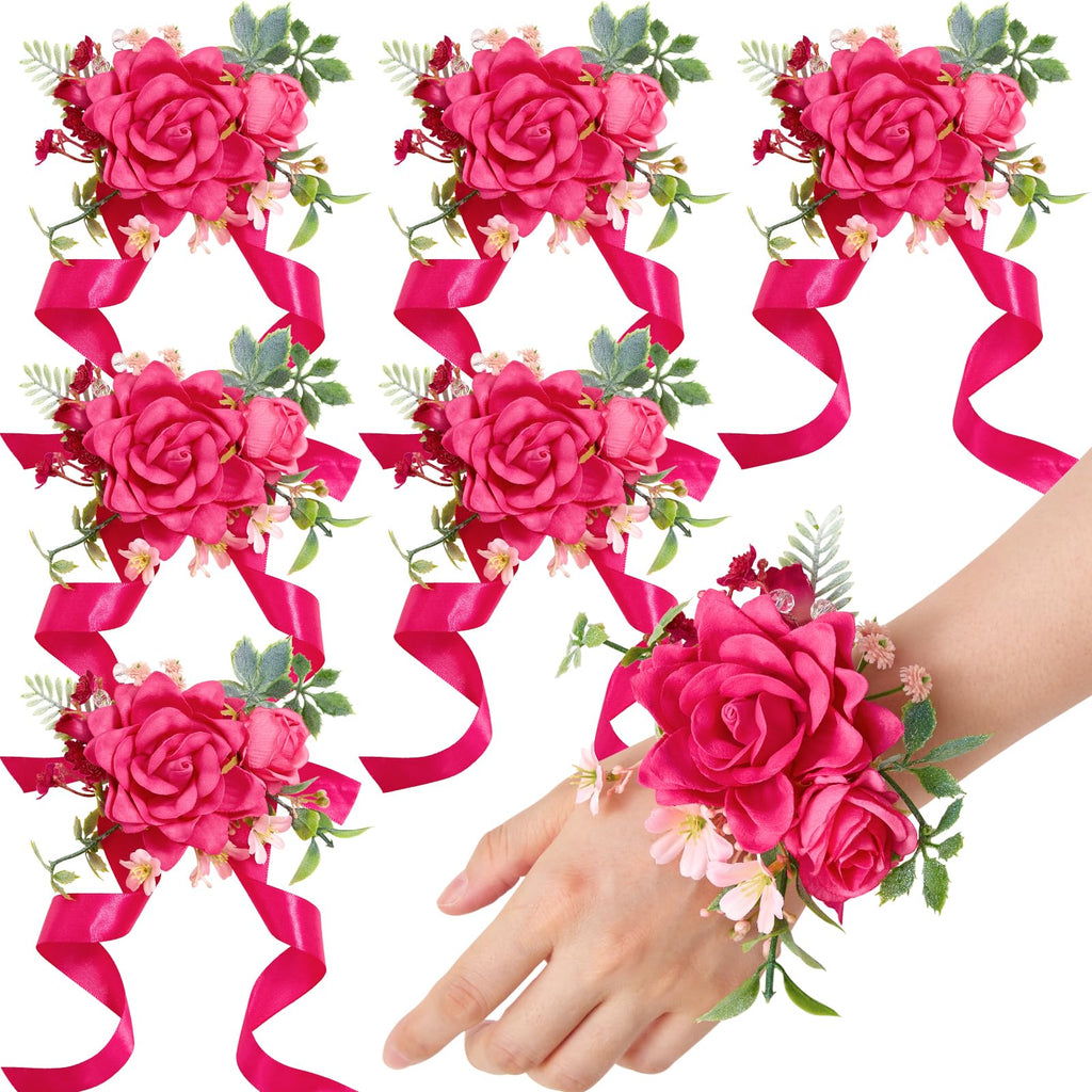 Serwalin 2Pcs Champagne Rose Boutonniere for Men Wedding Prom Party 6-7Inch