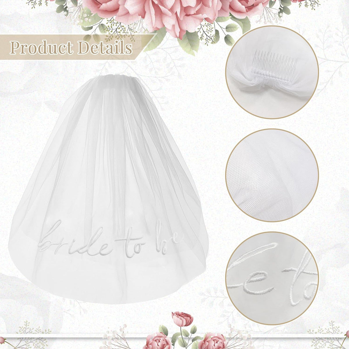 Embroidered Bride To Be Veil and Sash Set, Bachelorette & Hen Party Decor, Engagement Party Favors, Bridal Shower Accessories