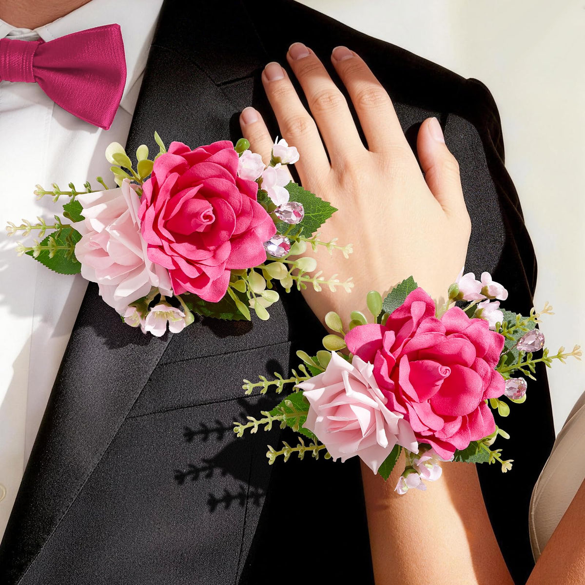 Purple Corsage and Boutonniere Set for Wedding Homecoming Prom