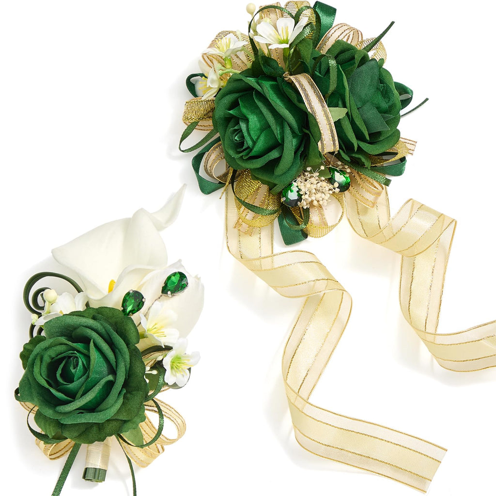 Serwalin Burgundy Corsage and Boutonniere Set for Wedding Prom Homecoming