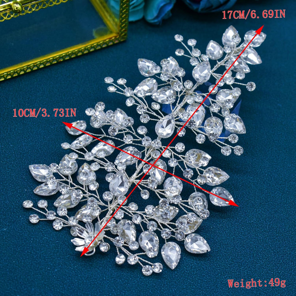 Wedding Hair Pieces for Brides, Bridal Hair Accessories(Silver)