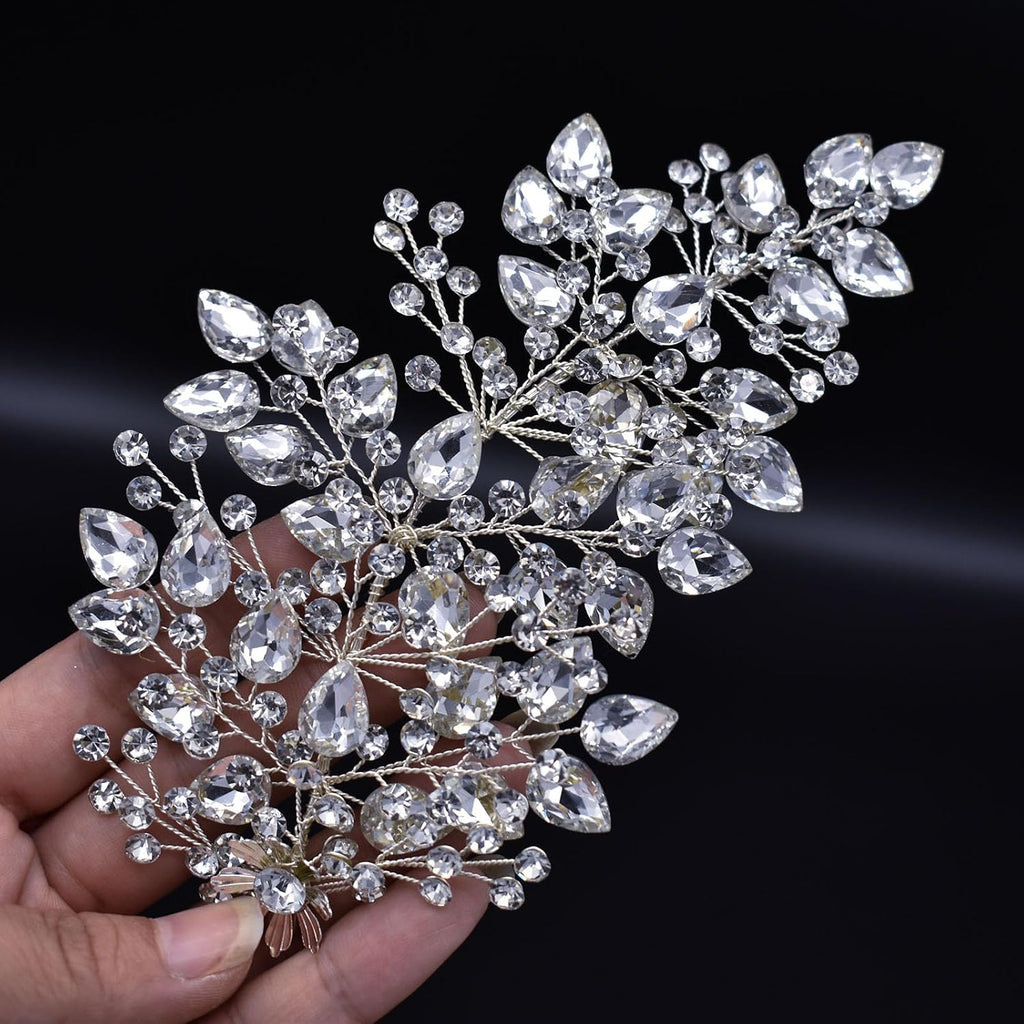 Wedding Hair Pieces for Brides, Bridal Hair Accessories(Silver)