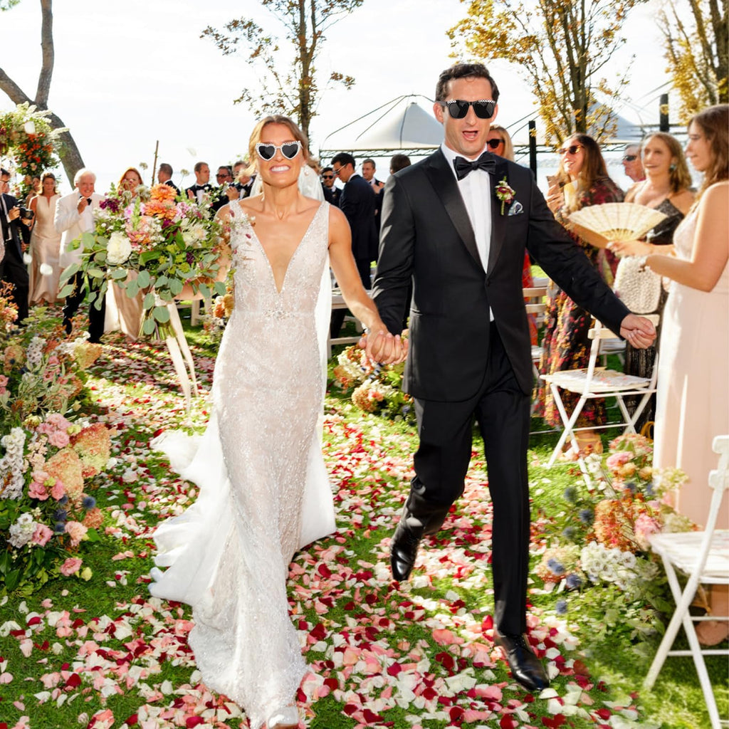 Just Married Decorations Bride And Groom Sunglasses for Just Married Wedding Party Decorations Wedding Sunglasses Accessories White And Black