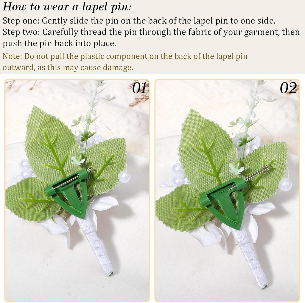 Rose Boutonniere for Men, Lapel Pin FlowerAnniversary & Formal Party Suit