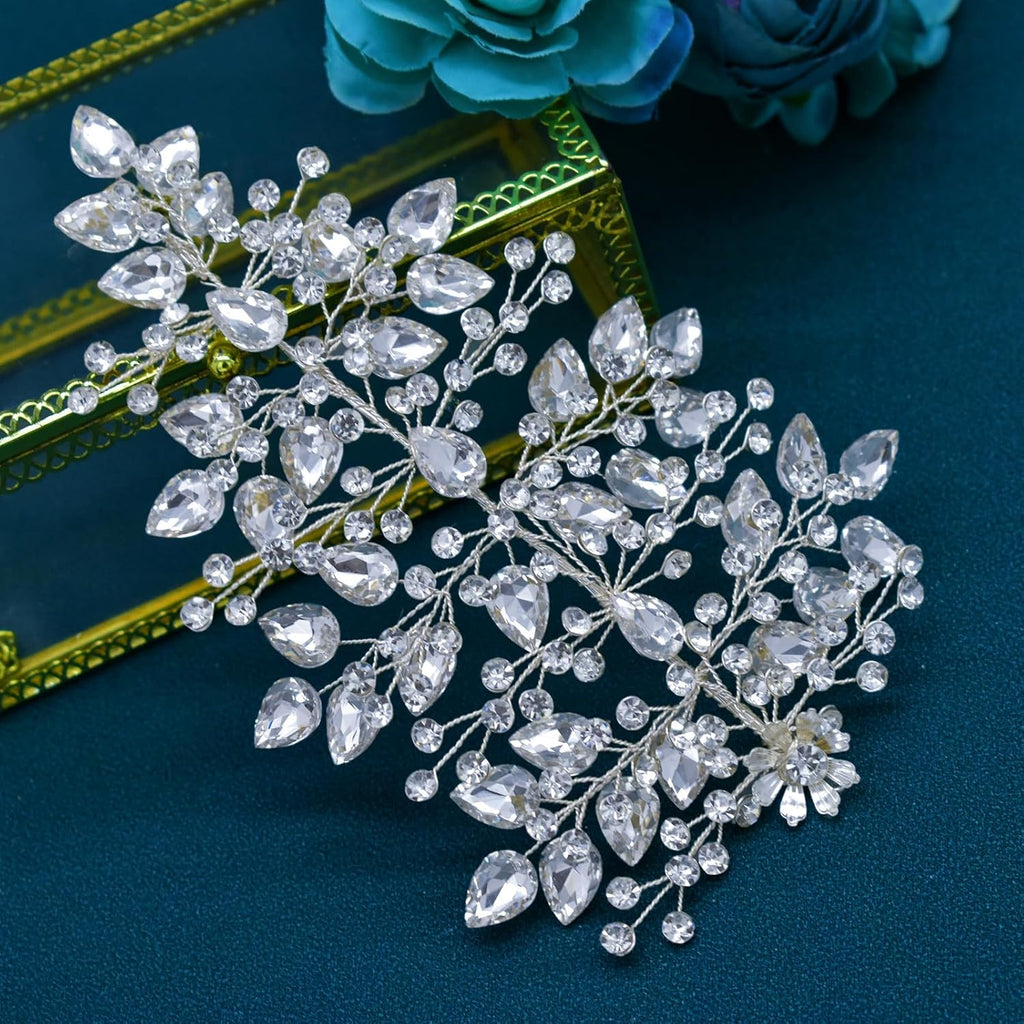Wedding Hair Pieces for Brides, Bridal Hair Accessories(Silver)