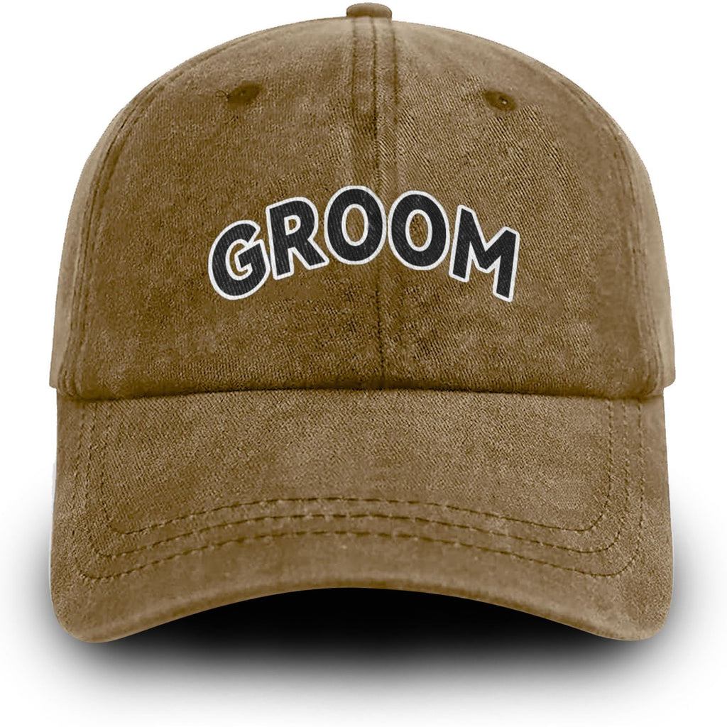 Groom Hat Adjustable Washed Cotton Groom Baseball Cap Wedding Gifts