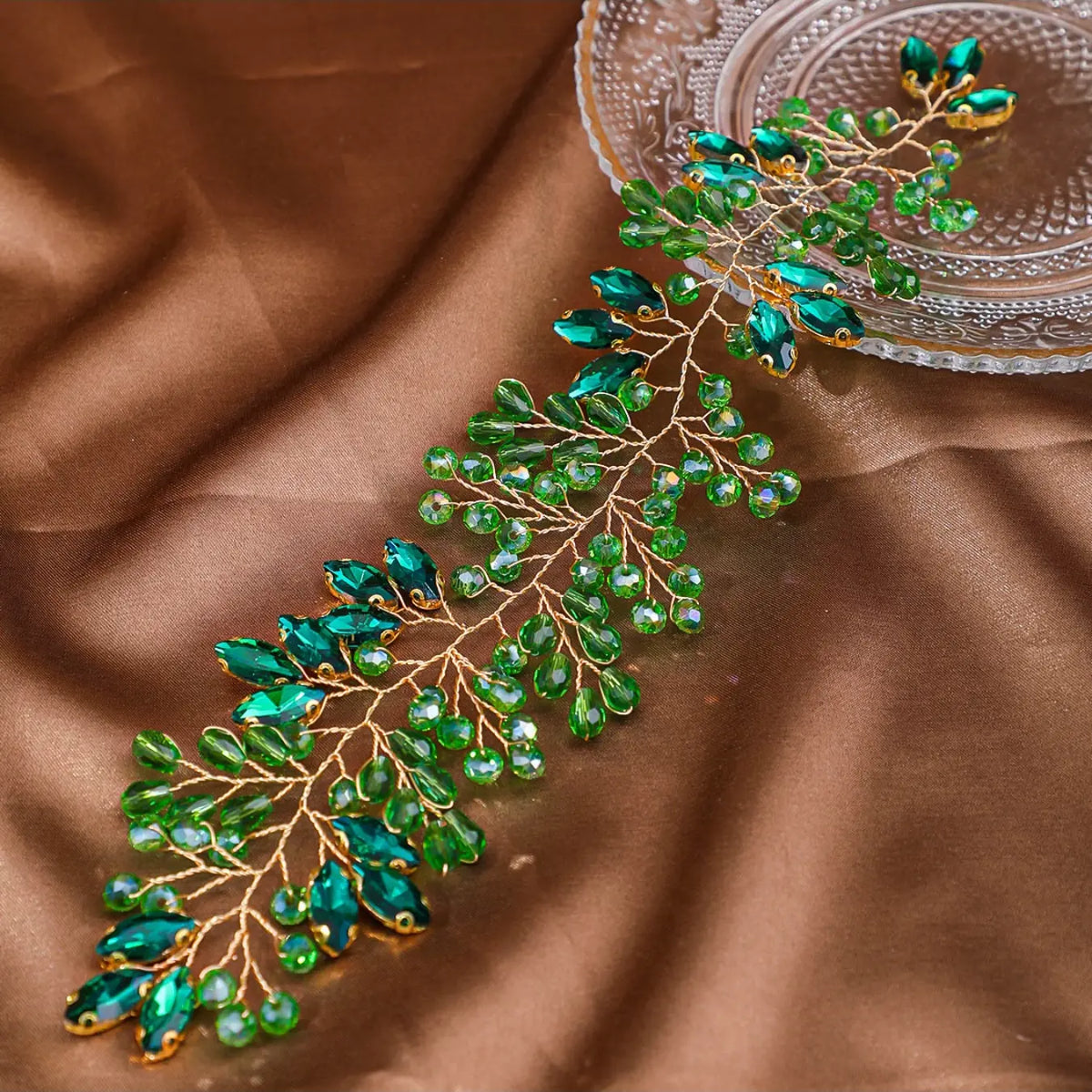 Cross-border hot-selling crystal hairbands, European and American brides with updos, wedding headbands, hair accessories, hand-beaded back-pressed accessories, Headwear, Jewel
