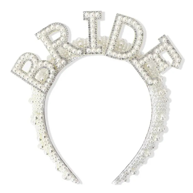Bride to be Pearl crown Headband Bach Bachelorette hen Party Bridal Shower wedding engagement rehearsal dinner Decoration Gift