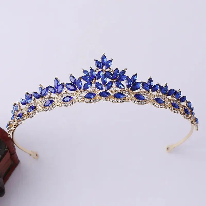 Fashion Gold Silver Color Crystal Rhinestone Tiaras And Crowns Wedding Hair Accessories For Women Bride Princess Diadems Party