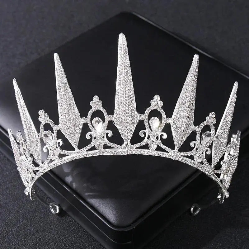 Silver Color Crystal Tiaras And Crowns For Bride Women Party Queen Bridal Wedding Hair Accessories Jewelry Headpiece Crown Tiara