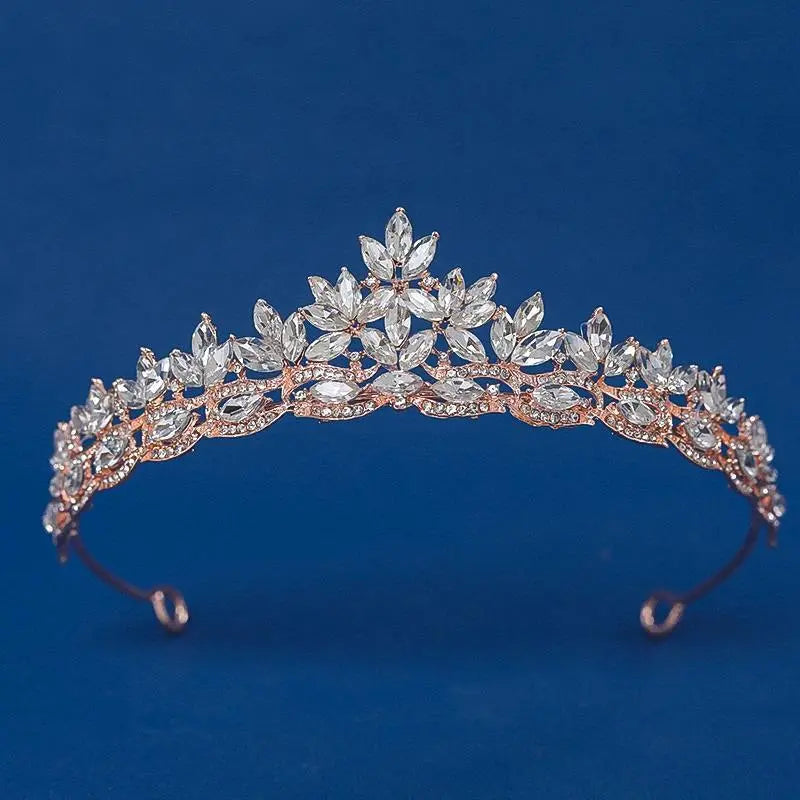 Fashion Gold Silver Color Crystal Rhinestone Tiaras And Crowns Wedding Hair Accessories For Women Bride Princess Diadems Party
