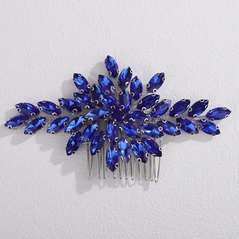 Trendy Rhinestone Bridal Bride Hair Comb Handmade Wedding Side Hair Comb Accessories Party Hair Piece for Women and Girl Jewelry