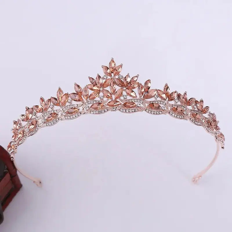 Fashion Gold Silver Color Crystal Rhinestone Tiaras And Crowns Wedding Hair Accessories For Women Bride Princess Diadems Party