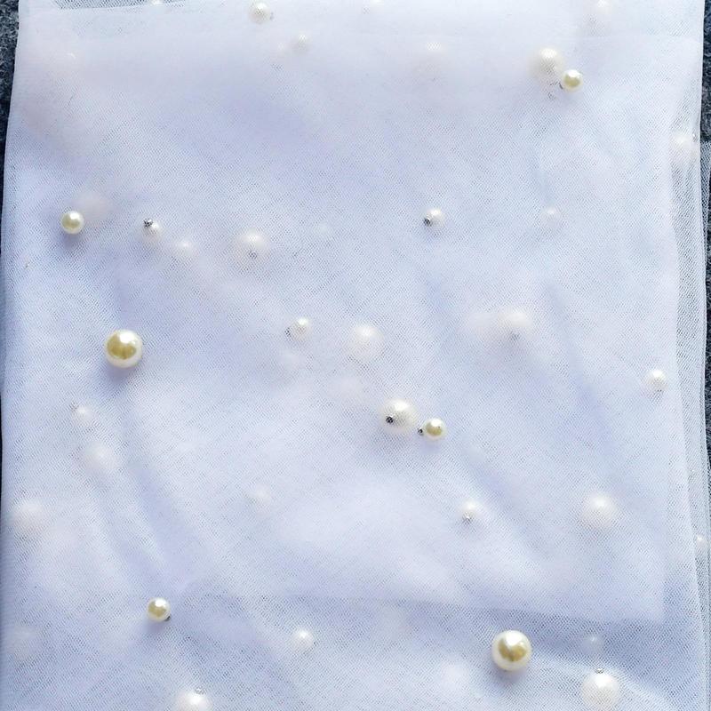 Short Wedding Veil for Bride Pearls Beaded Bridal Veils with Comb Soft Tulle Wedding Accessories Hot Sale Gift for Bride G05